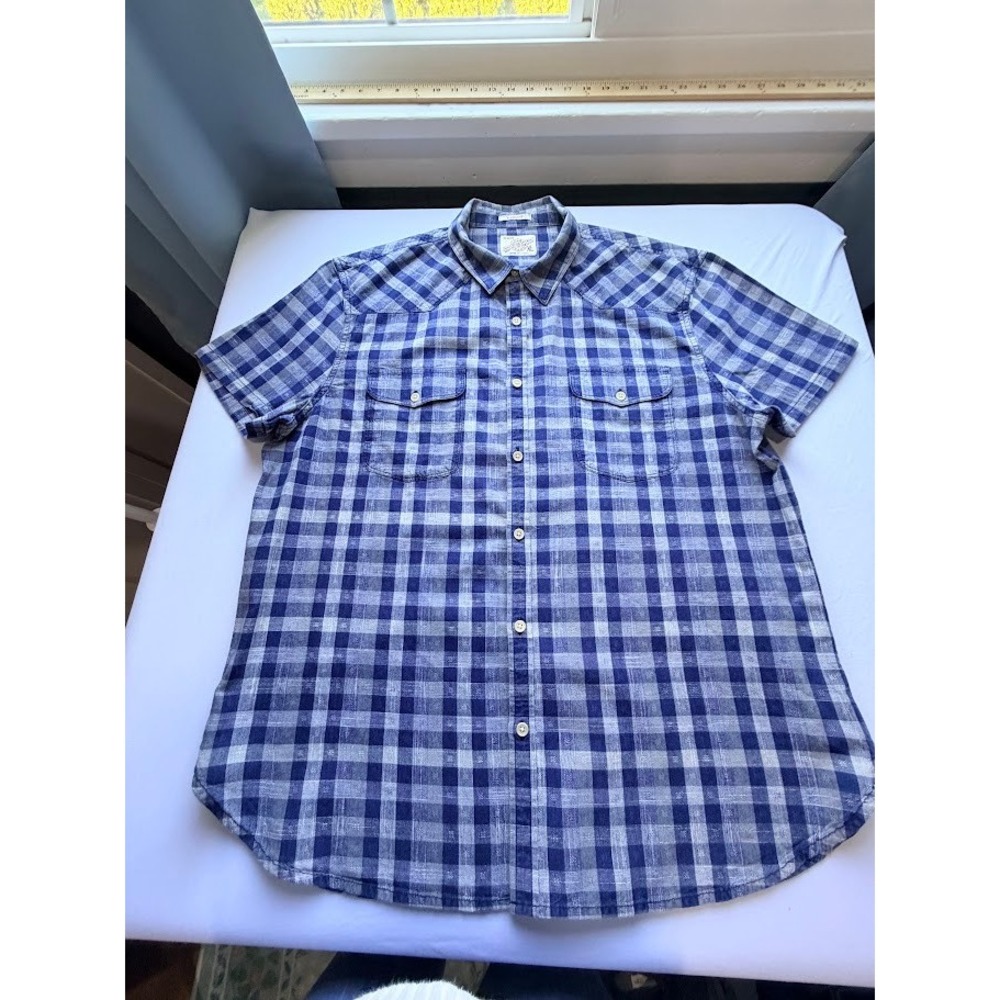 Preppy Lucky Brand Men's XL Short Sleeve Button Down Shirt